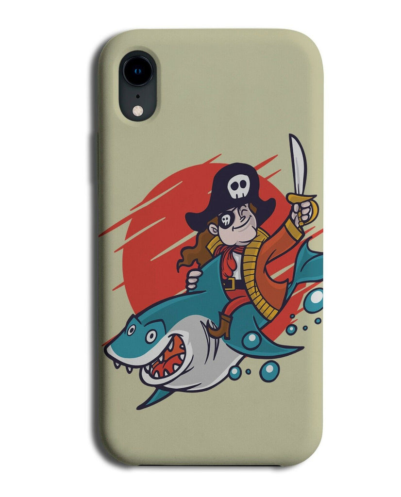 Pirate Riding Shark Cartoon Phone Case Cover Sealife Sharks Pirates Bubbles K260