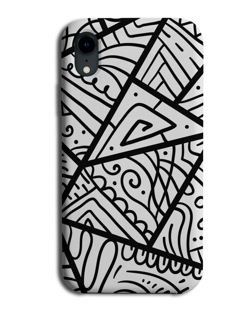 African Tribal Geometric Pattern Phone Case Cover Shapes Africa Black White H482