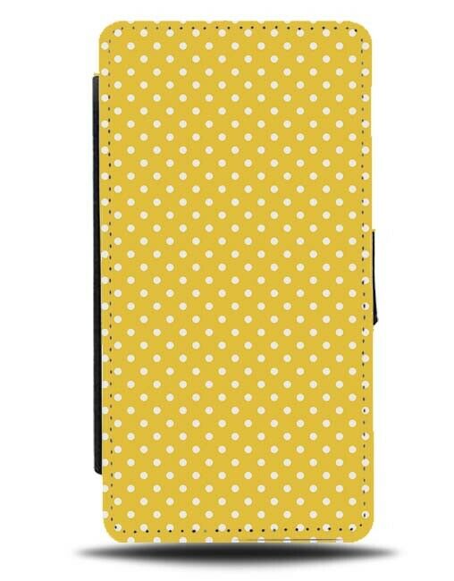 Yellow Polka Dot Flip Wallet Case Dots Dotted Spots Pattern Effect Image F515
