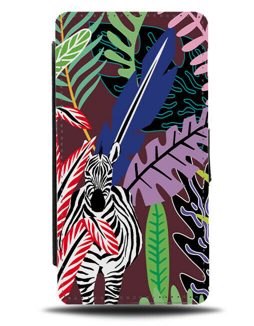 Psychedelic Zebra Face Flip Wallet Case Zebras Picture Cartoon Colourful F690