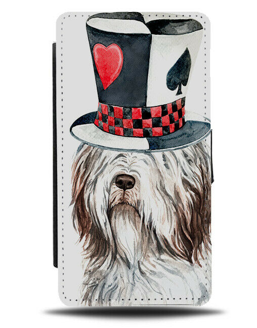 Old English Sheepdog Flip Wallet Phone Case Dog Dogs Photo Oil Painting K580