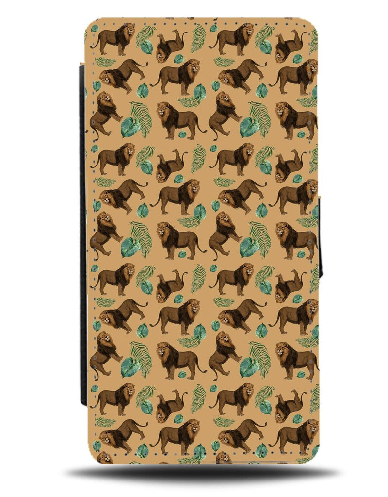 Lion Wallpaper Pattern Flip Wallet Case Lions Male Mane Picture King Photo AV70