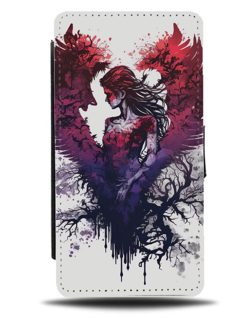 Goth Fairy Angel Flip Wallet Case Fairies Dark Emo Grunge Gothic Wings Red AI33