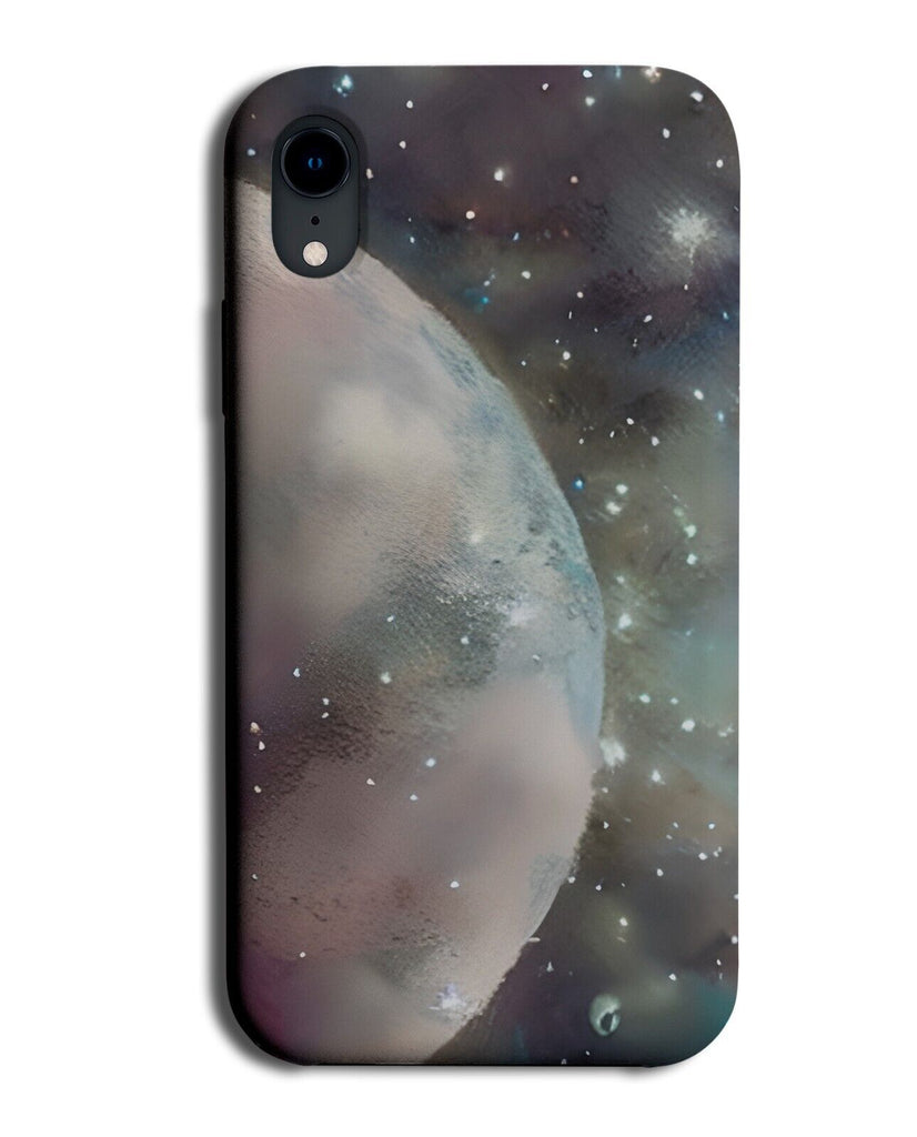 Dark Grey Moon Side Phone Case Cover Half Curve Planet Planets Space Sky AX22
