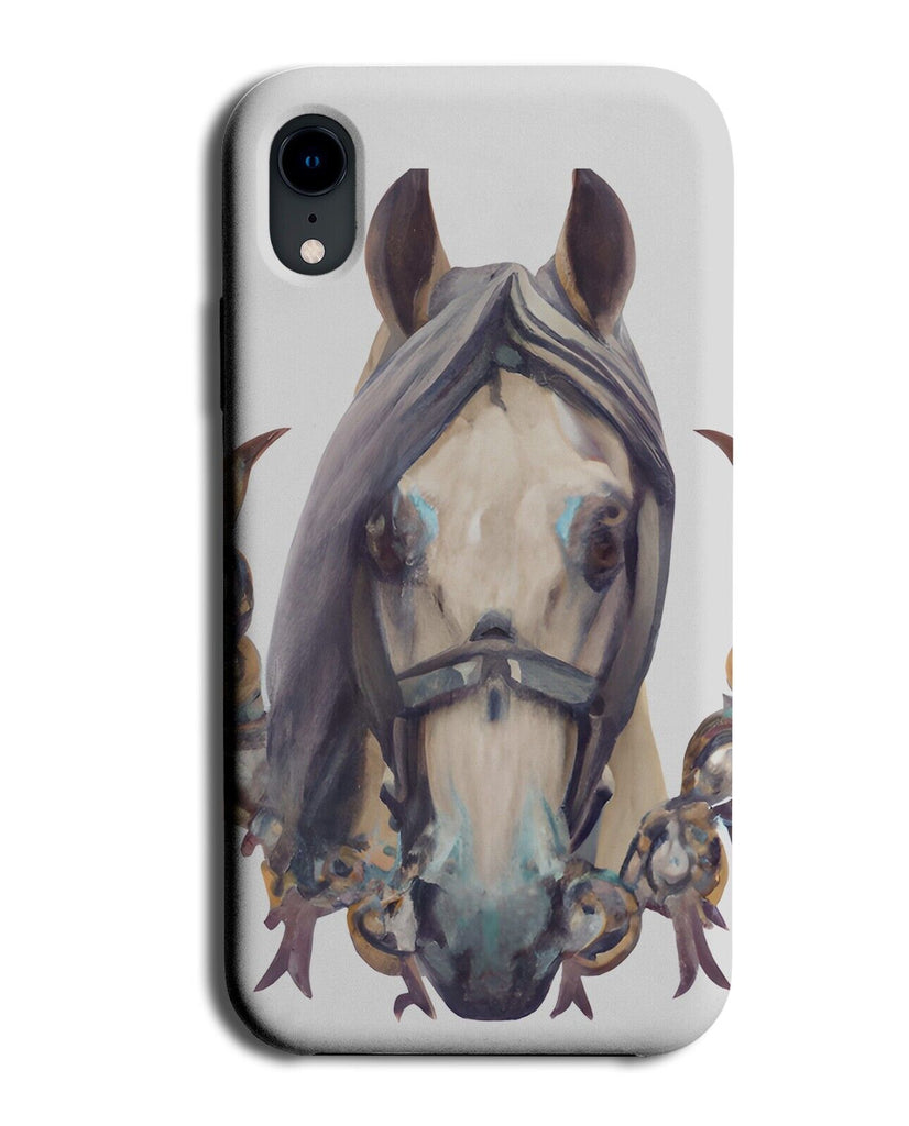 Boho Horse Style Phone Case Cover Horses Face Floral Watercolour Head White BC67