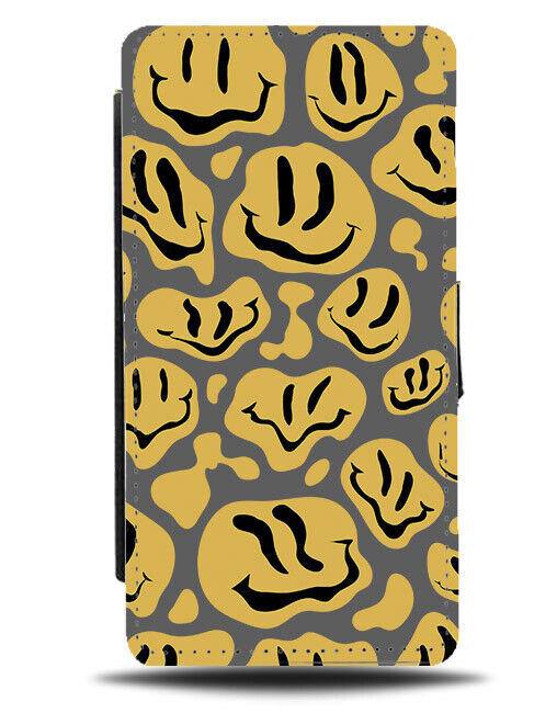 Acid Smiley Faces Phone Case Cover Grey Yellow Smile Face Pattern Raver N667