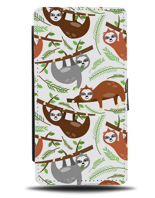 Sloths In The Tree Flip Wallet Case Trees Branches Sticks Twig Twigs Sloth G130