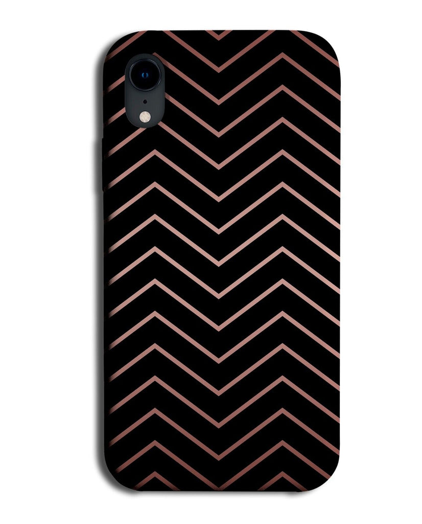 Black and Rose Gold Jagged Lines Design Phone Case Cover Pattern Golden BZ93
