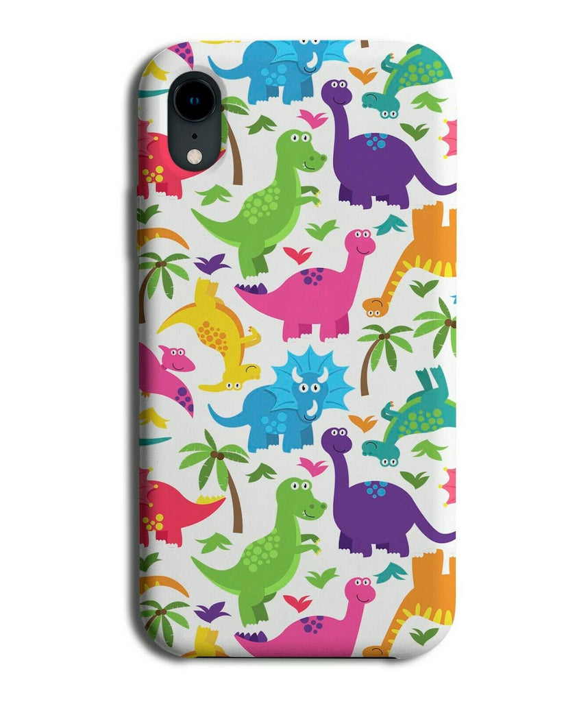 Kids Colourful Dinosaur Phone Case Cover Pattern Multicoloured Dinosaurs F456