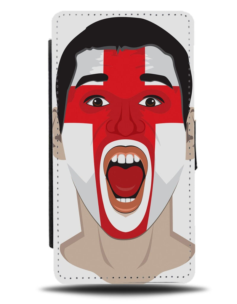 England Football Fan In Face Paint Flip Wallet Case English Team World Cup DD15