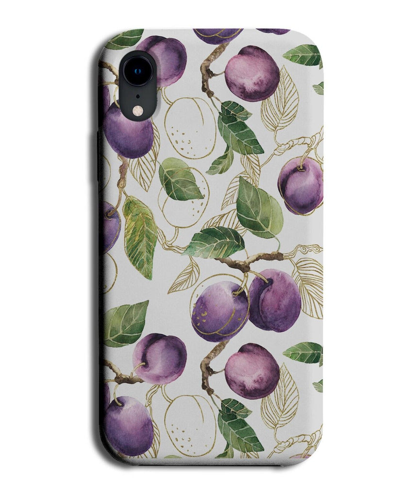 Purple Plums Phone Case Cover Tree Plum Retro Artwork Watercolour Fruits BV95