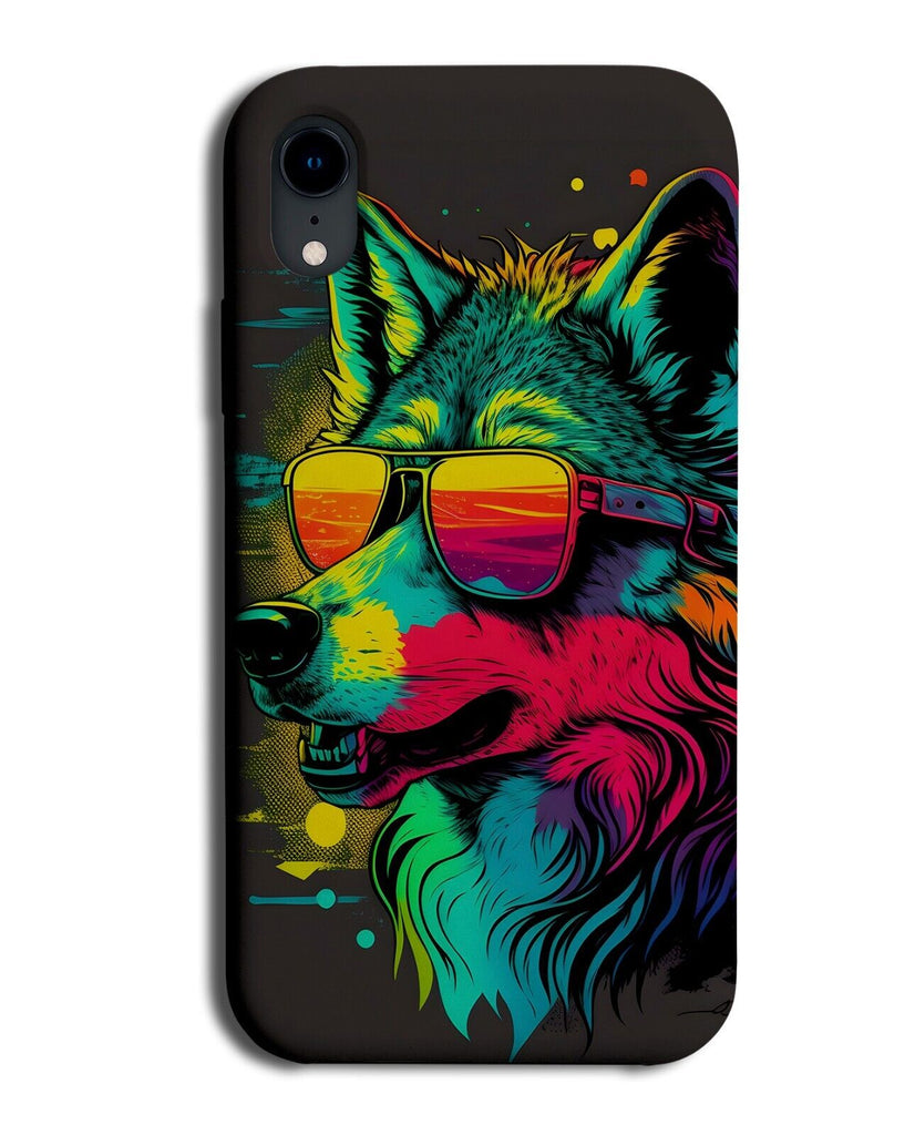 Colourful Retro Wolf Face Phone Case Cover Head Wolves In Sunglasses Funny CB14