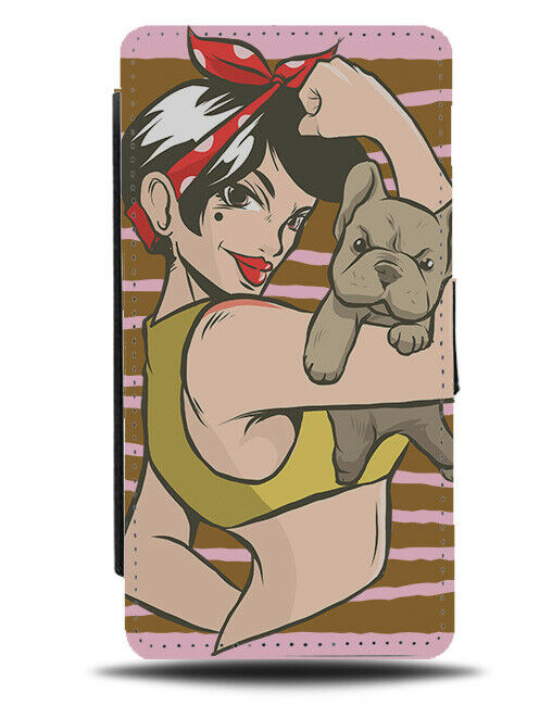 Cartoon Retro Pin Up Girl With French Bulldog Phone Cover Case Bull Dog USA J076