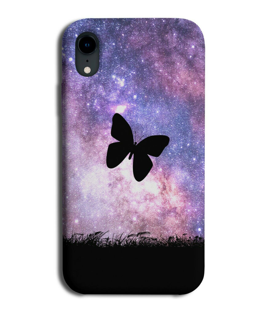 Butterfly Silhouette Phone Case Cover Butterflies Space Stars Night Sky i169