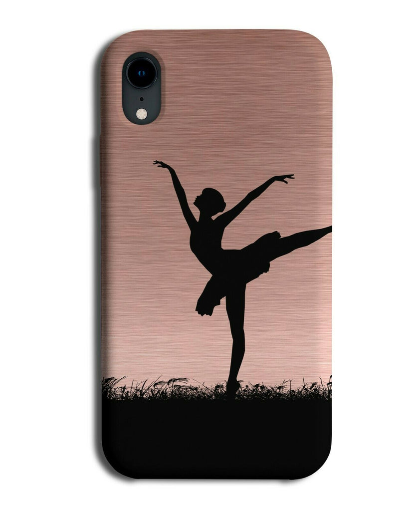 Ballet Silhouette Phone Case Cover Ballerina Dancer Rose Gold Coloured i668