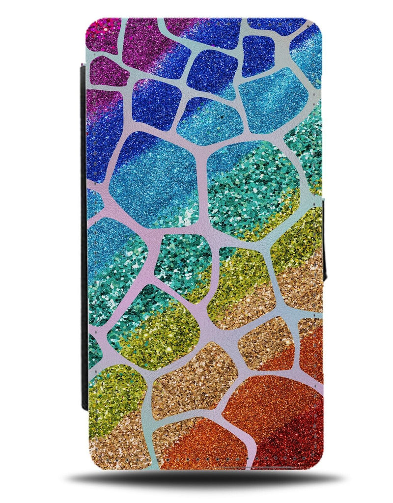 Multicolour Giraffe Pattern Flip Wallet Case Skin Shapes Animal Rainbow CX12