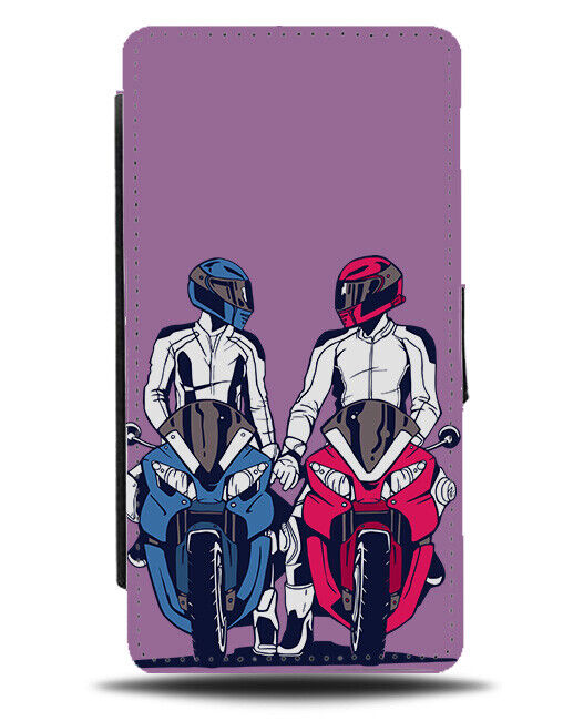 Motorbike Twins Flip Wallet Case Funny Bromance Bikers Biking Motorbikes J834