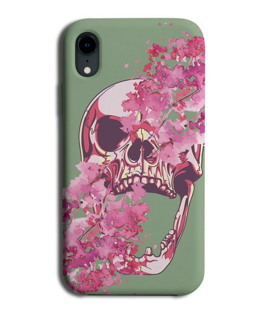 Scary Skull Flower Phone Case Cover Flowery Pink Rose Roses Funky Design E247