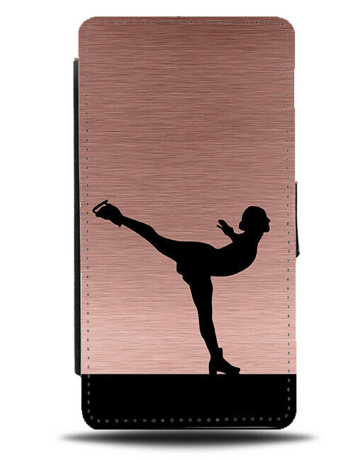 Ice Skating Flip Cover Wallet Phone Case Skates Skater Figure Rose Gold i678