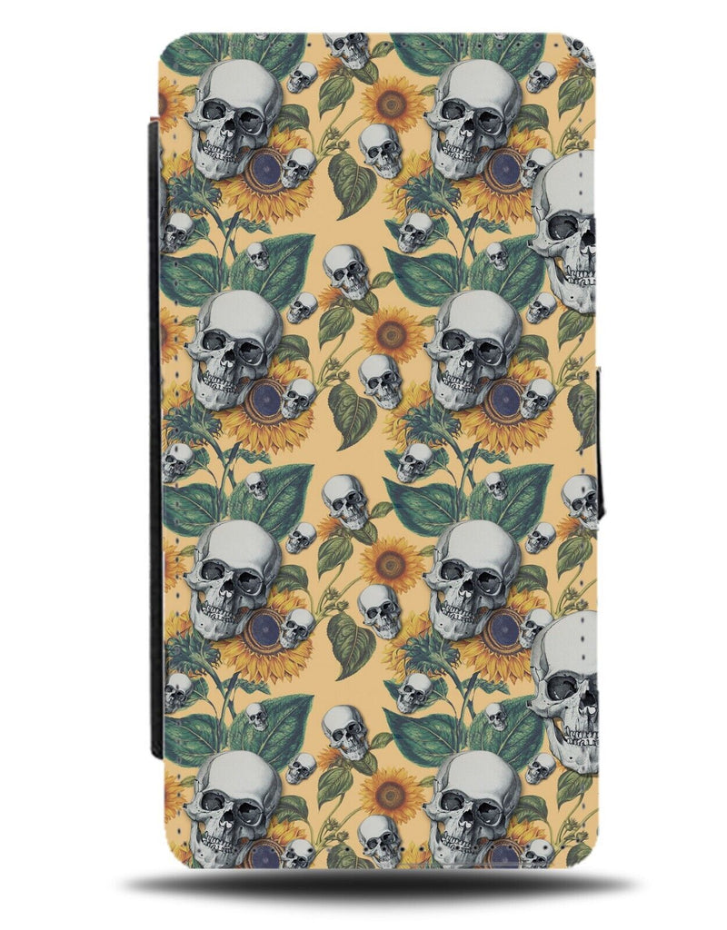 Sunflower Skulls Flip Wallet Case Skull Sunflower Sun Flowers Floral Summer AS57