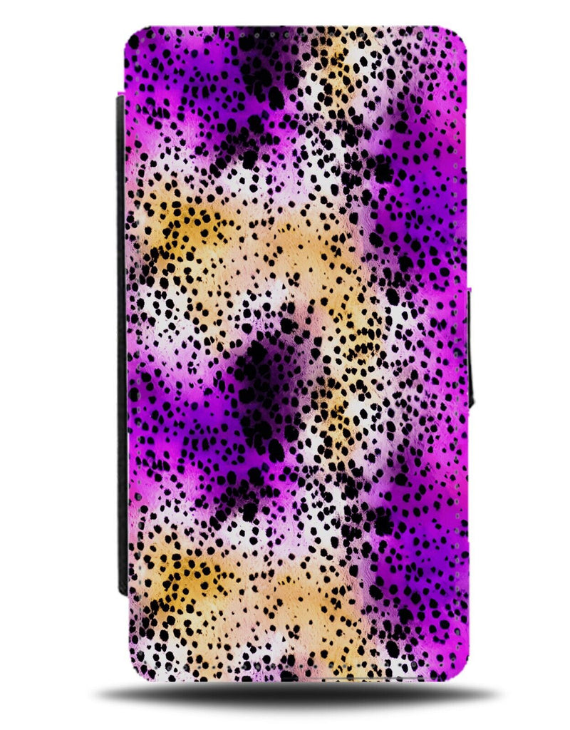 Cheetah Skin Flip Wallet Case Print Animals Anima Purple Golden Zoo Safari Ay62