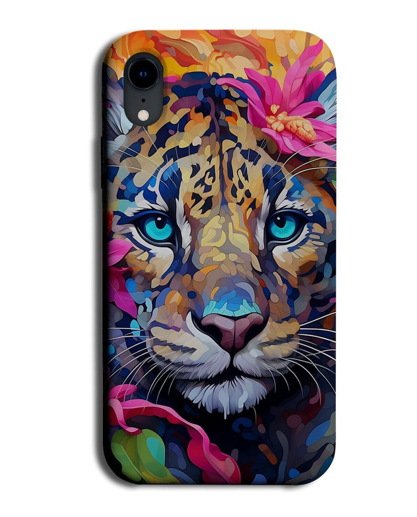 Clouded Leopard Phone Case Cover Artistic Colourful Floral Leopards Face DC65