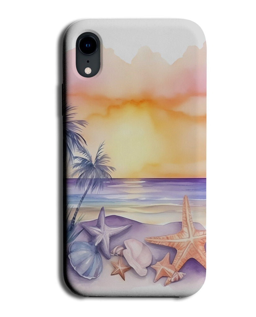 Summer Beach Watercolour Phone Case Cover Beaches Sand Sunset Over Ocean CQ89
