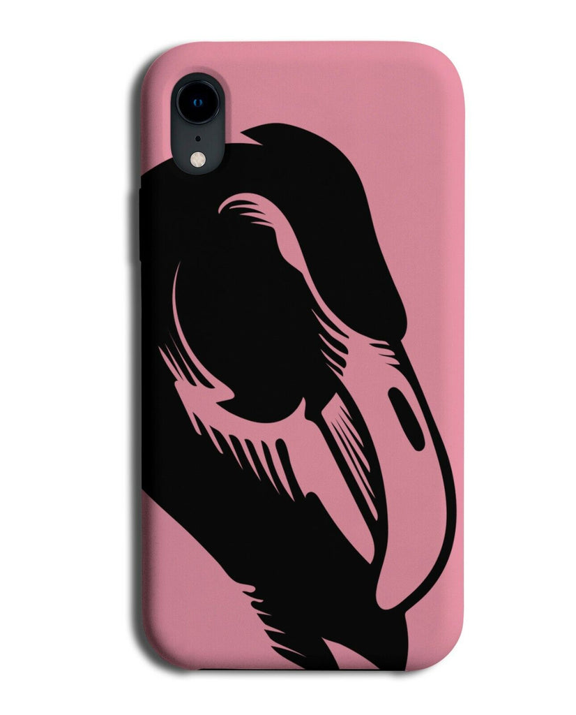 Hot Pink Flamingo Head Silhouette Phone Case Cover Outline Black Head Beak J381