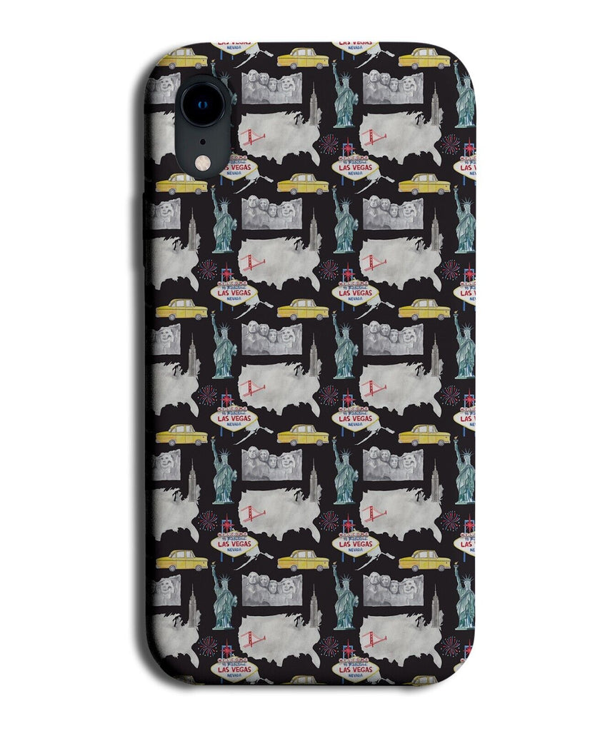 Travel Around American Pattern Phone Case Cover Americas America USA Map CI77