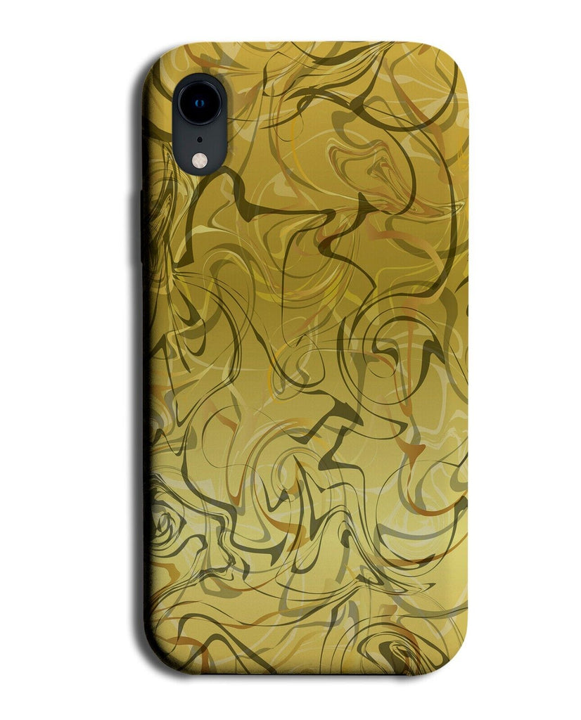 Golden Marble Design Phone Case Cover Swirls Pattern Water Waves Lines Q710A