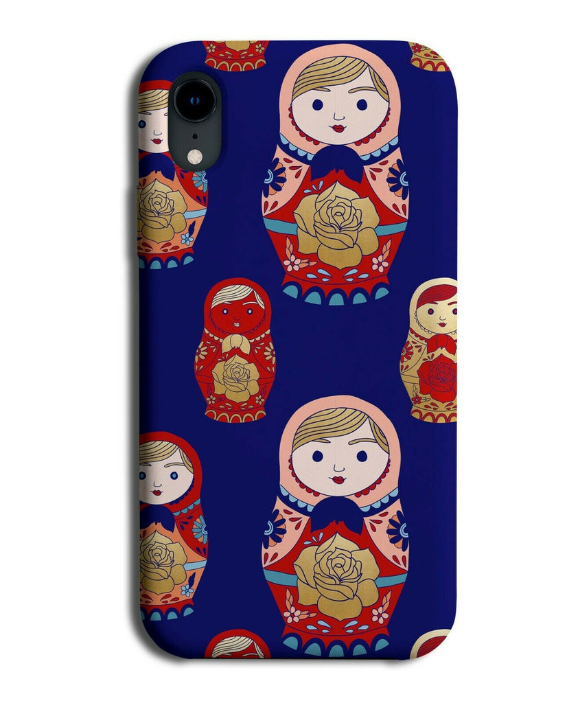 Navy Blue Coloured Russian Doll Pattern Phone Case Cover Multiple Design F777
