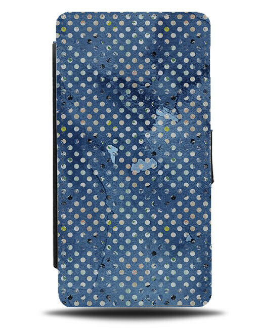 Sea Blue Polka Dot Flip Wallet Case Dots Dotted Print Pattern Dark Boys E878