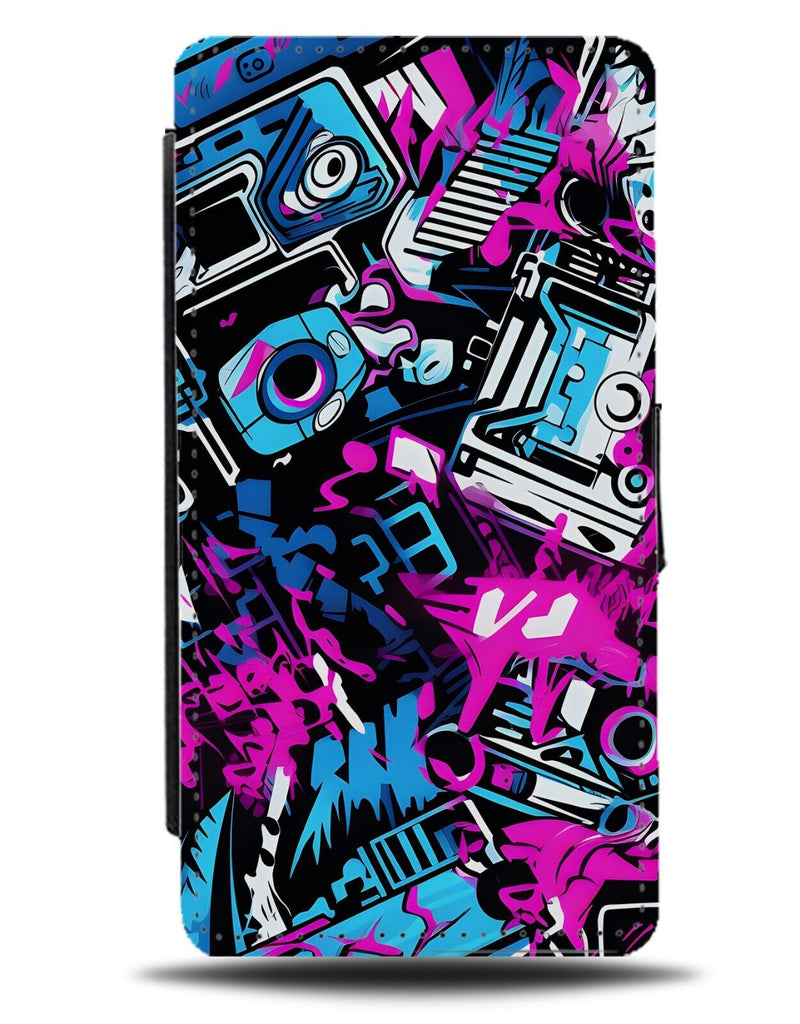 Graffiti Wall Art Symbols Flip Wallet Case Shapes Logos Design Style Look DA52