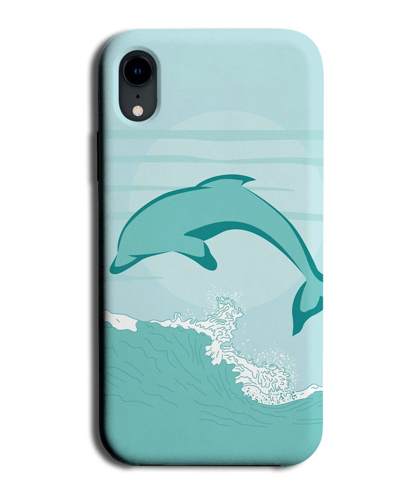 Leaping Dolphin Shape Phone Case Cover Leap Jump Cartoon Simplistic Sea BF46