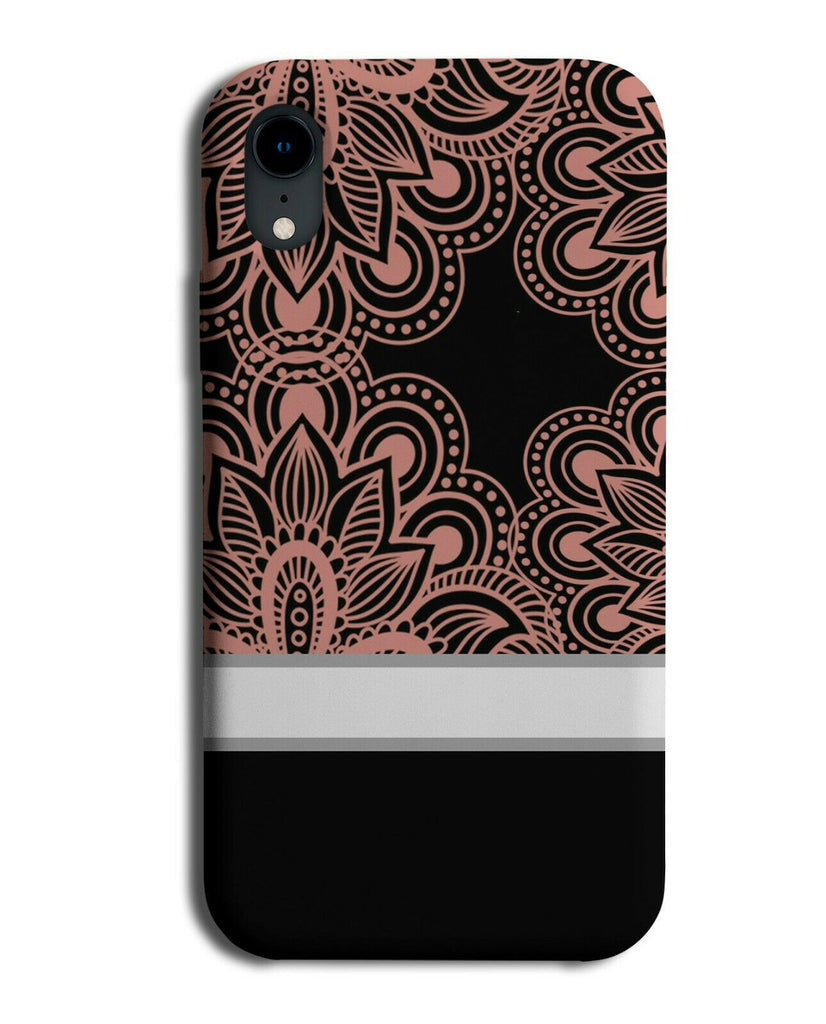 Rose Gold and Black Floral Print Phone Case Cover Flowers White Grey si484