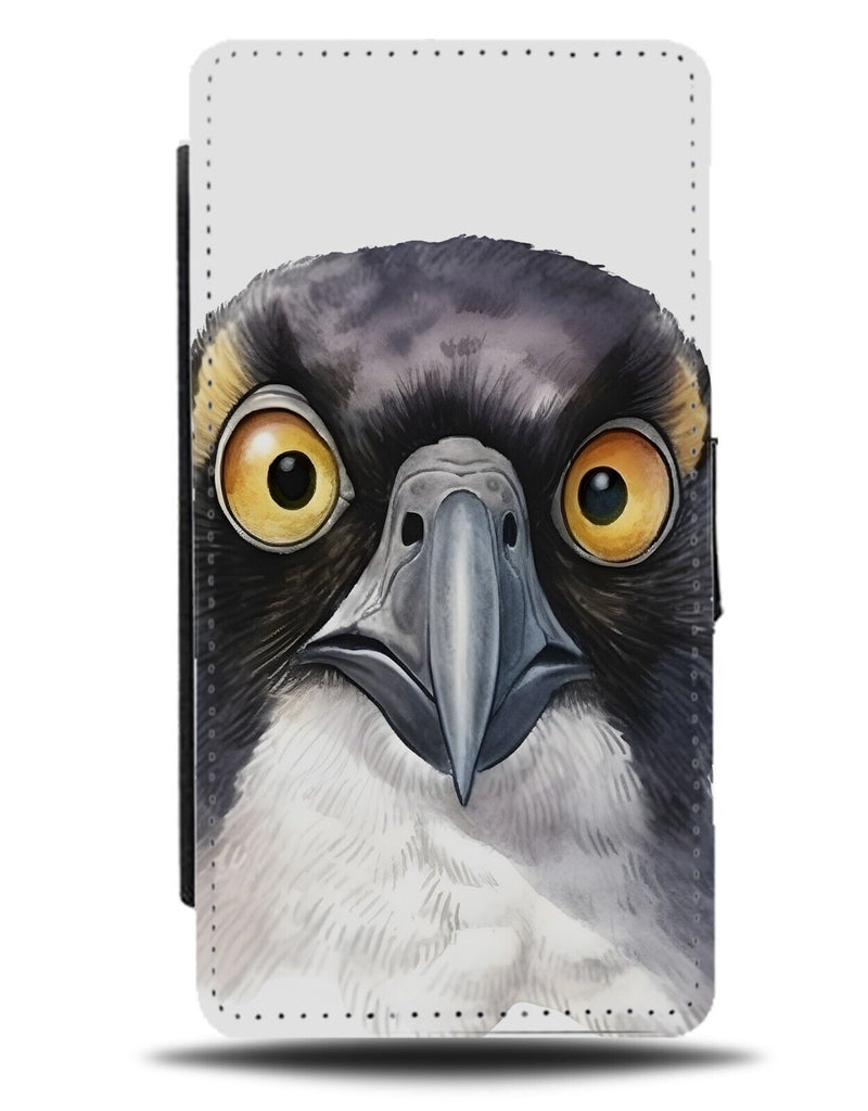 Funny Staring Penguin Flip Wallet Case Angry Awkward Stare Eyes Penguins CX42