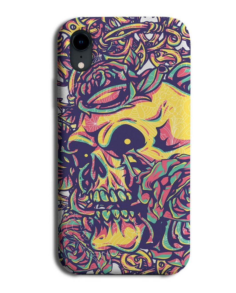 Colourful Snakey Skull Phone Case Cover Reptile Skulls Dead Zombie E324