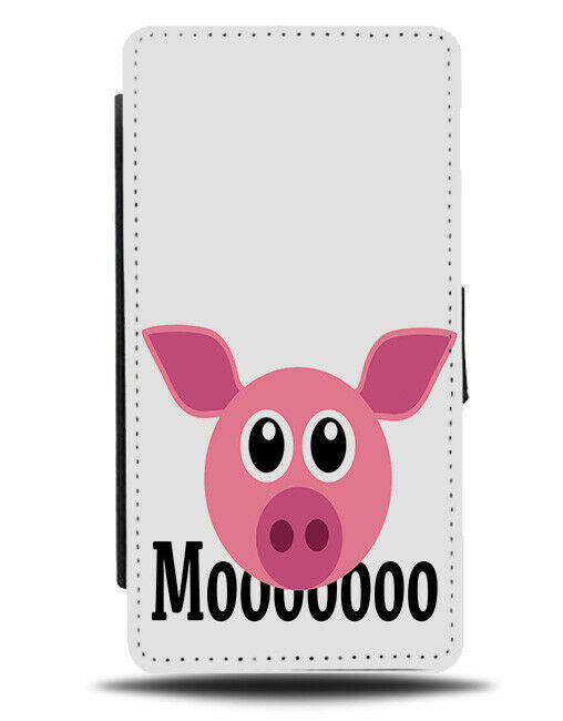 Cartoon Pig Flip Cover Wallet Phone Case Pigs Funny Kids Face Head Animal A342