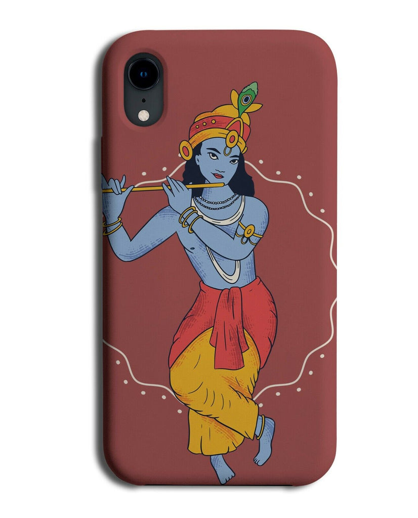Blue Hindu God Phone Case Cover Gods Flute Playing Flutes Gift Present J583