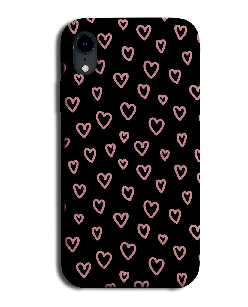 Rose Gold Love Heart Doodles Phone Case Cover Hearts Black Shape Shapes BZ96