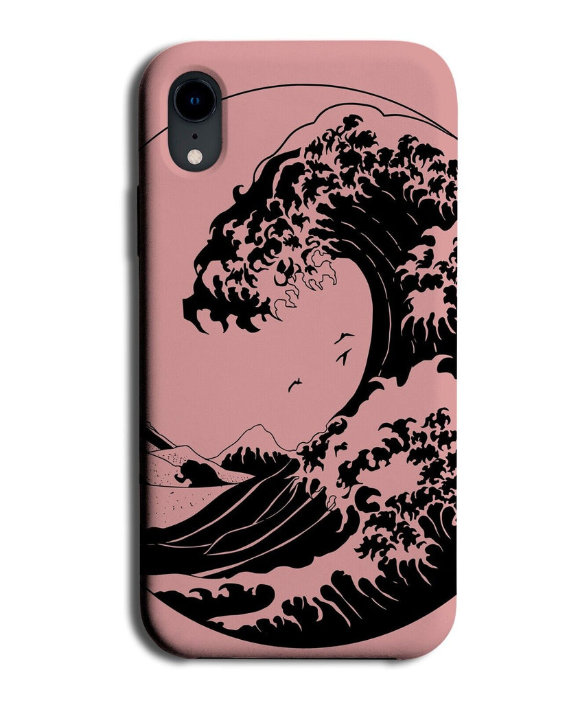 Baby Pink Japanese Wave Phone Case Cover Waves Large Japan Anime Asia Asian AA80