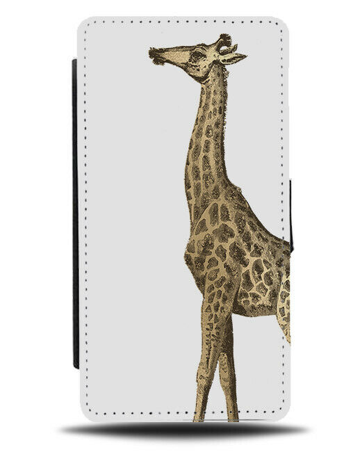 Golden Giraffe Statue Flip Wallet Case Neck Head Gold Bronze Coloured G008