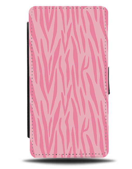 Pink Safari Print Flip Wallet Case Animal Stripes Tiger Tigers Zebra Zebras F671