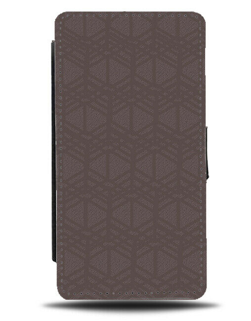 Dark Brown Geometric Print Flip Wallet Case Shapes Structure Sculpture F858