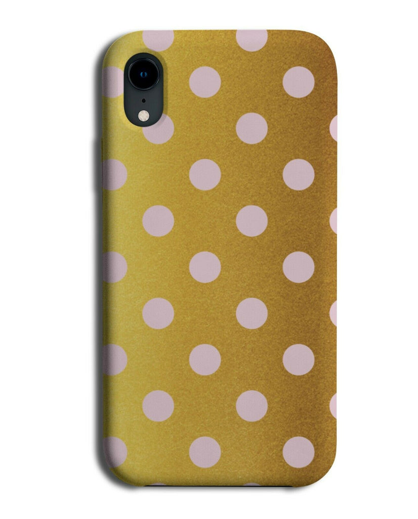 Gold and Baby Pink Spotted Phone Case Cover Polka Dot Spots Pattern Golden i544