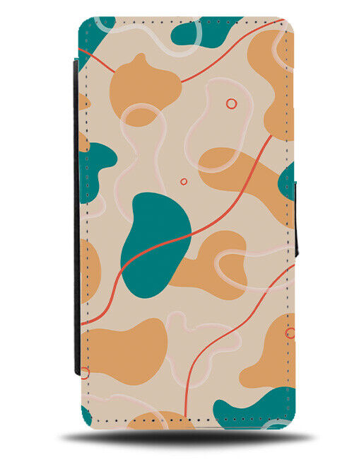 Funky Blotches Flip Wallet Case Blotch Dot Dots Shapes Squiggles Artwork Art 013