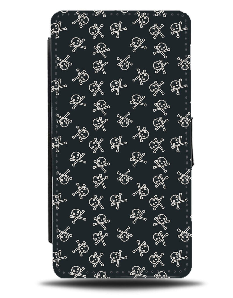 Pirates Pattern Flip Wallet Case Pirates Symbol Symbols Skull and Bones DC87