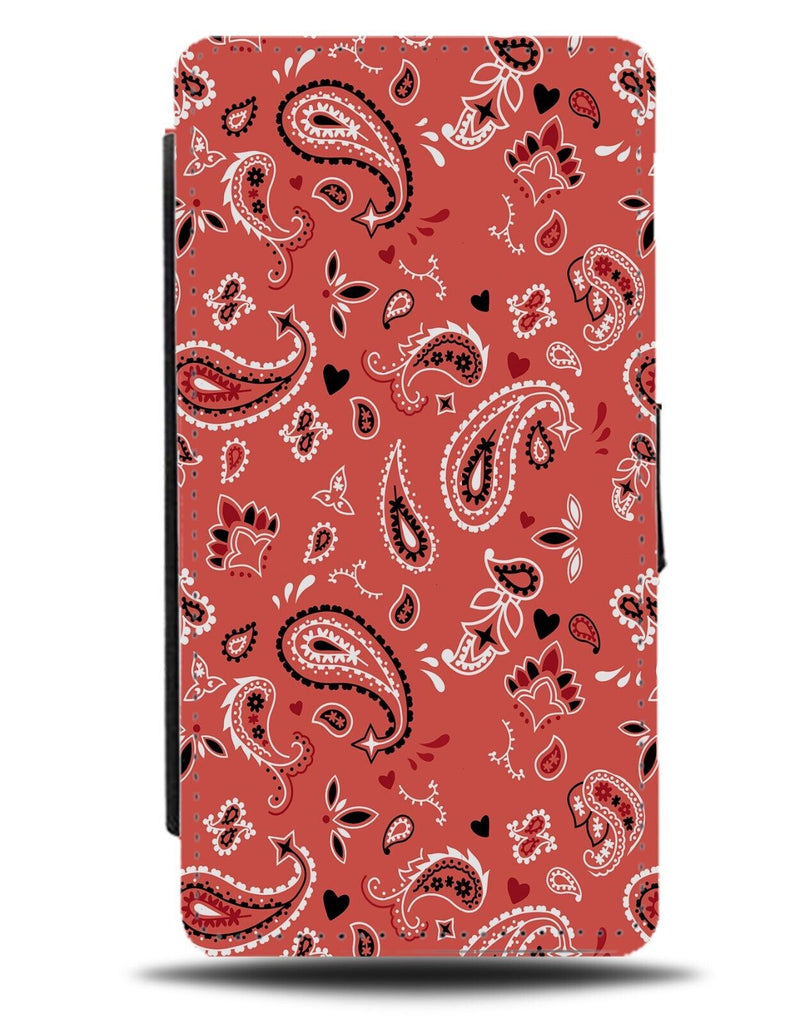 Blood Orange Colour Paisley Shapes Flip Wallet Case Paisleys Indian Tribal DB34