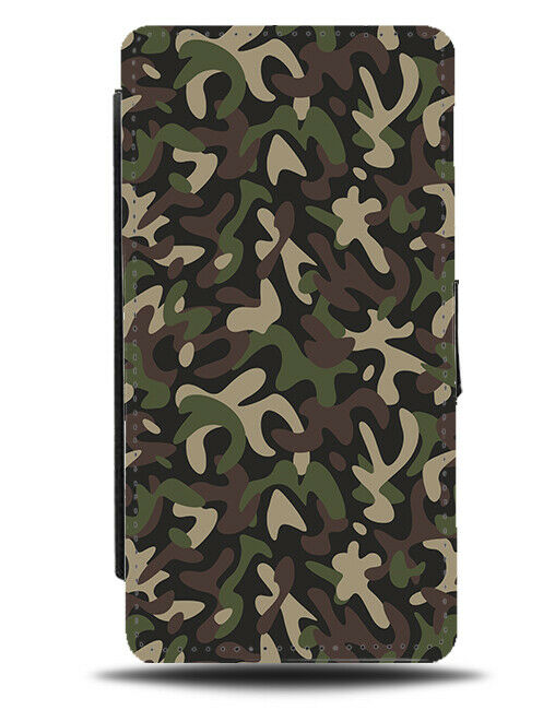 Muddy Camo Print Flip Wallet Case Pattern Design Camouflage Colours Army H562