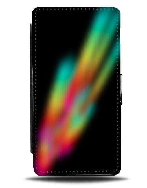 Colourful Night Streaks Flip Wallet Case Northern Lights Stars Rainbow K200